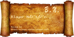 Blayer Nátán névjegykártya